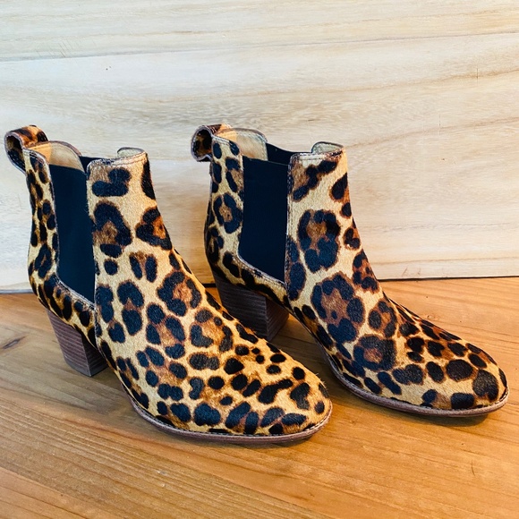 Madewell Women’s Leopard Calf Hair Bootie size 7 1/2 - Picture 2 of 8